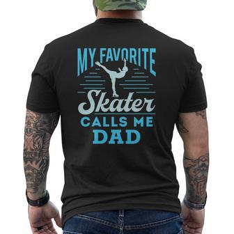 Figure Skating Dad Ice Skate Cool My Favorite Figure Skater Mens Back Print T-shirt | Mazezy