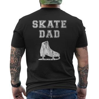 Figure Skating For Dad Skate Dad Distressed Vintage Mens Back Print T-shirt | Mazezy