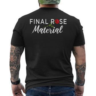 Final Rose Material Bachelor Or Bachelorette Men's T-shirt Back Print - Monsterry AU