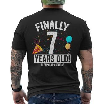 Finally 7 Years Old February 29Th Leap Year Birthday Men's T-shirt Back Print - Seseable