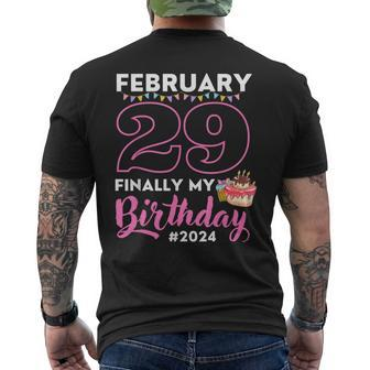 Finally My Birthday Leap Day Laughter For Leap Year 2024 Men's T-shirt Back Print - Seseable