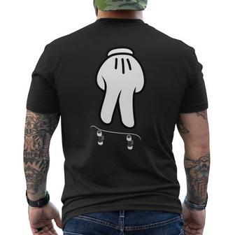 Fingerboard Cartoon Finger Skateboard Skate Mens Back Print T-shirt - Seseable
