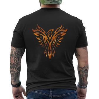 Fire Phoenix Mythical Bird Rising Born Again Mens Back Print T-shirt - Seseable