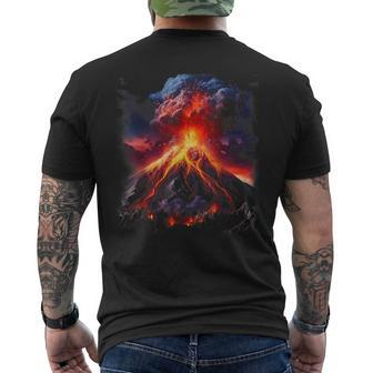 Fire Volcanoes Volcano Lover Geology Erupting Volcano Men's T-shirt Back Print - Thegiftio UK