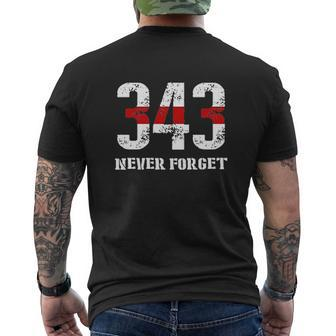 Firefighter 911 Memorial 343 Never Forget Classic Fireman Mens Back Print T-shirt - Thegiftio UK