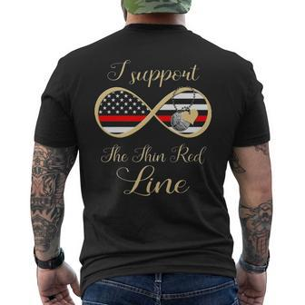 Firefighter I Support The Thin Red Line Men's T-shirt Back Print | Mazezy