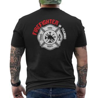 Firefighter In Training White And Red Firefighter Mens Back Print T-shirt - Thegiftio UK