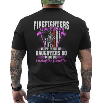 Firefighters Don't Brag Proud Firefighter Daughter Mens Back Print T-shirt | Mazezy