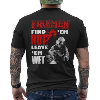 Firemen Hot Wet Firefighter Men's T-shirt Back Print | Mazezy