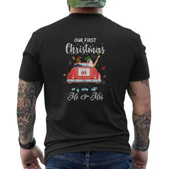 Our First Christmas As Mr And Mrs 2020 Elf Merry Christmas Mens Back Print T-shirt - Thegiftio UK