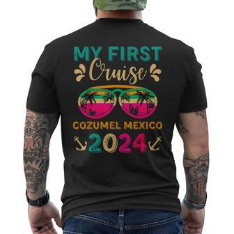 My First Cruise Cozumel Mexico 2024 Family Vacation Travel Men's T-shirt Back Print - Seseable