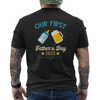 Our First Father's Day 2022 Outfits Dad Day Essential Tee Mens Back Print T-shirt | Mazezy