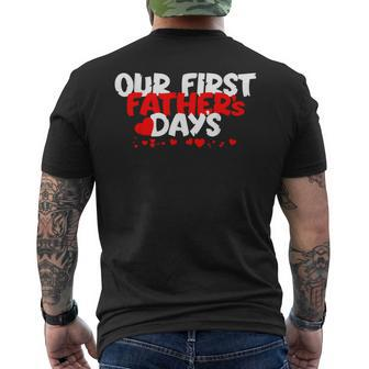 Our First Father's Day 2024 Men's T-shirt Back Print - Seseable