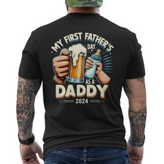 My First Father's Day As A Daddy Black Dad Black Father Men's T-shirt Back Print - Seseable