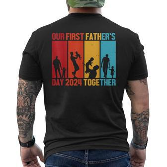 Our First Father's Day Est 2024 Together First Time Dad Men's T-shirt Back Print - Monsterry AU