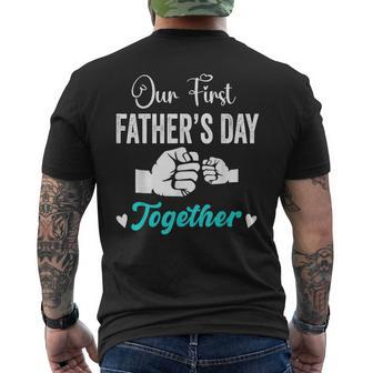 Our First Father's Day Matching Dad And Baby For New Dad Men's T-shirt Back Print - Seseable