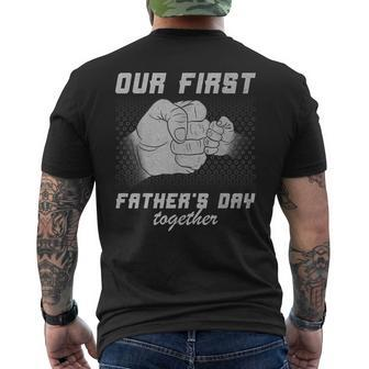 Our First Father's Day Together 2024 New Father Dad Son Men's T-shirt Back Print - Monsterry AU