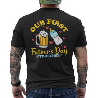 Our First Father's Day Together Dad And Son Daughter 2024 Men's T-shirt Back Print - Thegiftio UK