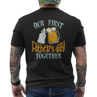 Our First Father's Day Together Dad And Son Daughter Mens Back Print T-shirt | Mazezy