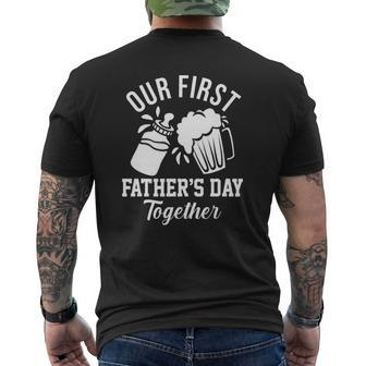 Our First Father's Day Together New Dad Mens Back Print T-shirt | Mazezy