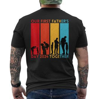 Our First Father’S Day Together Retro Father's Day 2024 Men's T-shirt Back Print - Thegiftio UK