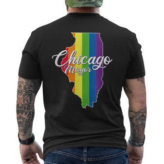 First Lesbian Chicago MayorLgbt Flag Lori Lightfoot Men's T-shirt Back Print - Monsterry