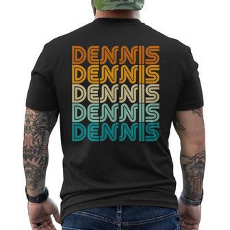 First Name Dennis Vintage Retro Sunset Style Men's T-shirt Back Print - Monsterry DE