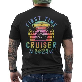 First Time Cruiser 2024 Retro Cruise Family Friend Vacation Men's T-shirt Back Print | Mazezy