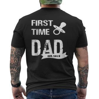 First Time Dad Est 2019 For New Father Men's T-shirt Back Print - Monsterry AU