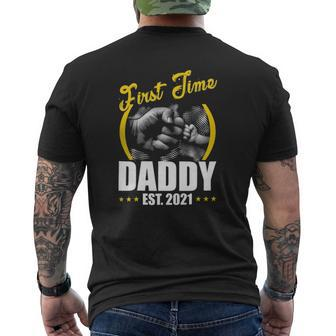 First Time Daddy New Dad Est 2022 Father's Day Mens Back Print T-shirt | Mazezy CA