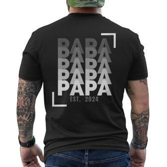 First Time Daddy Papa 2024 New Dad Fathers Day Daddy Expect Men's T-shirt Back Print - Thegiftio UK