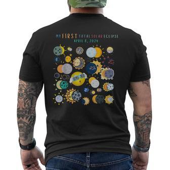 My First Total Solar Eclipse 2024 Toddler Planet Men's T-shirt Back Print | Mazezy
