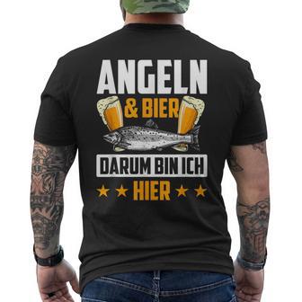 Fischen & Bier Darum Bin Ich Hier Fischen T-Shirt mit Rückendruck - Geschenkecke