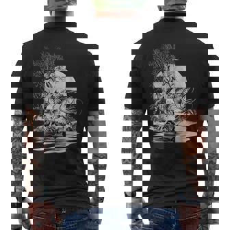 Fishing Anglers Fish Island Surreal Carp Fisherman Men's T-shirt Back Print - Thegiftio UK