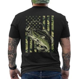 Fishing For Bass Fish Fisherman Fishing Camouflage Men's T-shirt Back Print - Monsterry DE