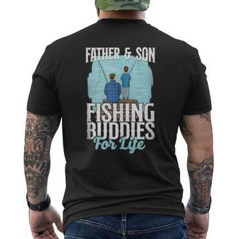 Fishing Buddies Dad Father Son Mens Back Print T-shirt | Mazezy UK