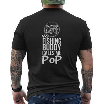 My Fishing Buddy Calls Me Pop Mens Back Print T-shirt | Mazezy