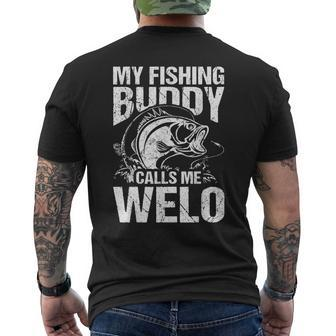 My Fishing Buddy Calls Me Welo Father's Day Fisherman Men's T-shirt Back Print - Seseable