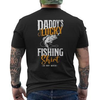 Fishing Dad Father Daddy Mens Back Print T-shirt | Mazezy