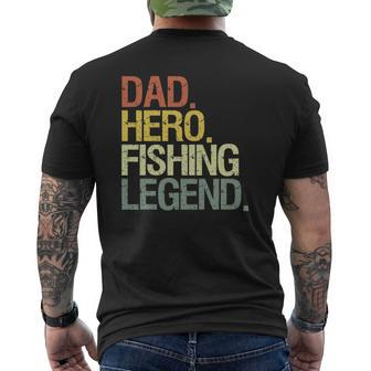 Fishing Dad Hero Vintage Retro Mens Back Print T-shirt | Mazezy