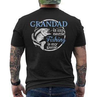 Fishing Grandad Fathers Day For Dad Fisherman Men's T-shirt Back Print - Monsterry