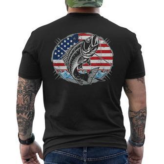 Fishing Lovers American Flag Men's T-shirt Back Print - Monsterry DE