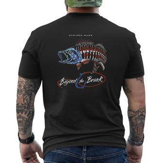 Fishing Patriotic Striped Bass Mens Back Print T-shirt - Thegiftio UK