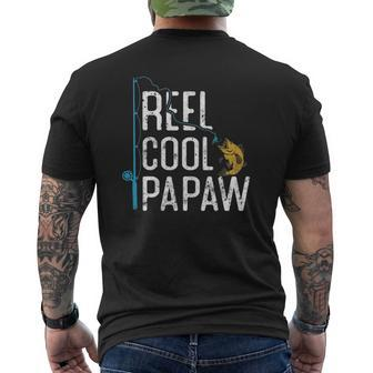 Fishing Reel Cool Papaw Father’S Day Fisherman Papaw Mens Back Print T-shirt | Mazezy