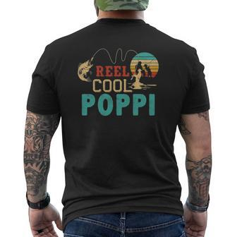 Fishing Reel Cool Poppi Father’S Day Fisherman Poppi Mens Back Print T-shirt | Mazezy CA