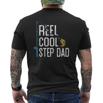 Fishing Reel Cool Step Dad Father’S Day For Fisherman Mens Back Print T-shirt | Mazezy