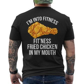 Im Into Fitness Fitness Fried Chicken In My Mouth Mens Back Print T-shirt - Thegiftio UK