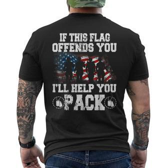 If This Flag Offends You I'll Help You Pack Veteran Men's T-shirt Back Print - Monsterry UK