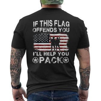 If This Flag Offends You I'll Help You Pack Veteran Men's T-shirt Back Print - Monsterry