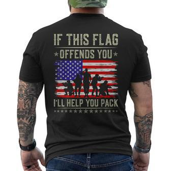 If This Flag Offends You I'll Help You Us Flag Veterans Day Men's T-shirt Back Print - Thegiftio UK